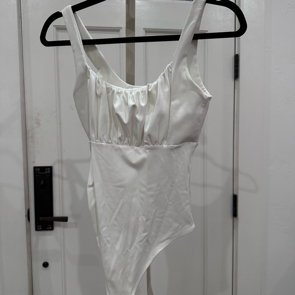 Abercrombie and Fitch White Thong Bodysuit